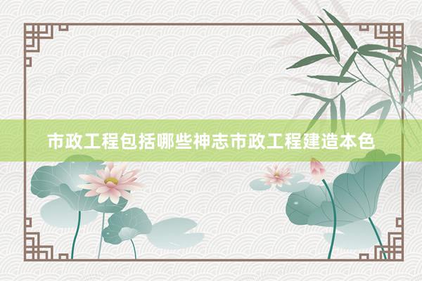 市政工程包括哪些神志市政工程建造本色